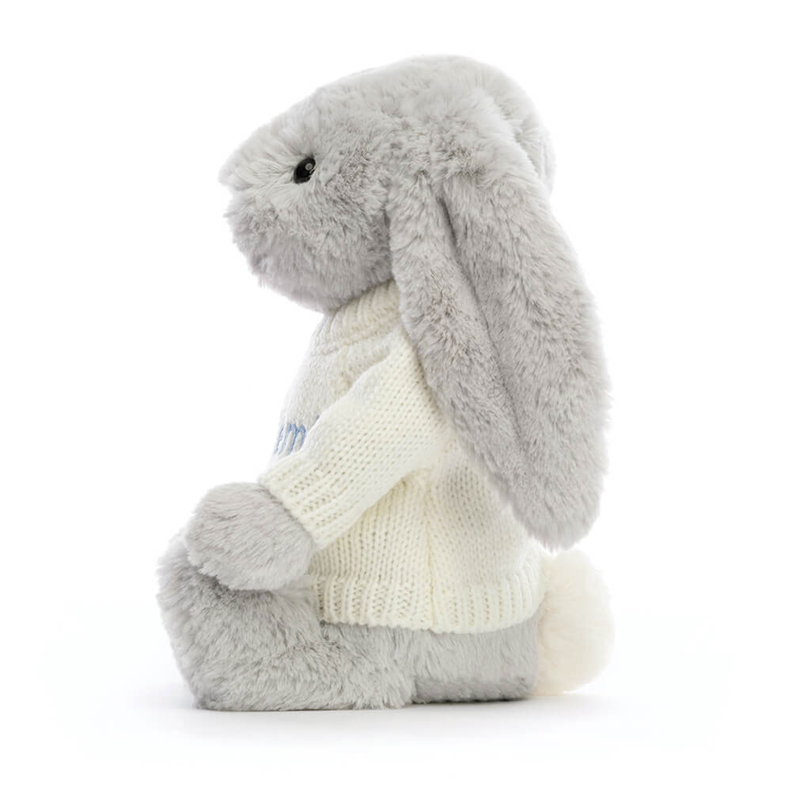 Bashful Silver Bunny with Personalized Cream Jumper - Image 3